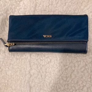 Tumi flap continental wallet blue